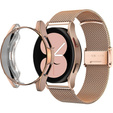 Металический браслет с чехлом для часов Samsung Galaxy Watch 4 Classic 46mm, Rose Gold