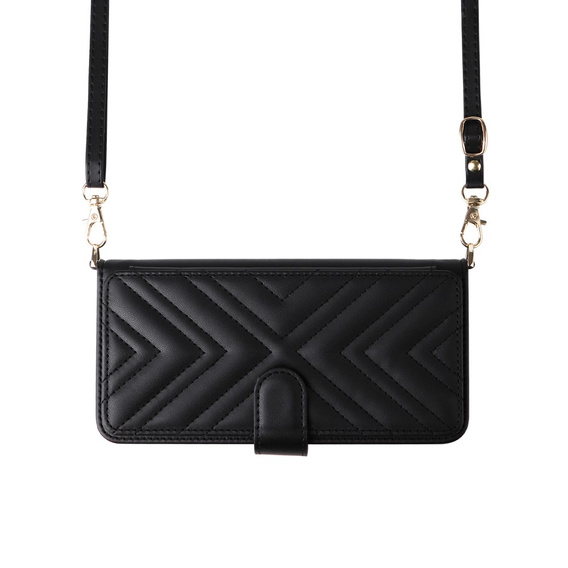 Флип-кейс Crossbody Leather Wallet для Realme 14 Pro+ 5G, черный