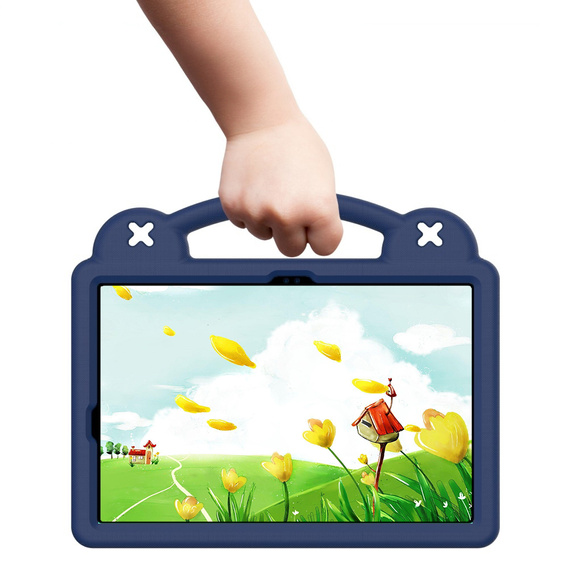 Детский чехол для Samsung Galaxy Tab S10 Lite / S10 FE / S9 FE, Cute Patterns, с подставкой, тёмно-синий