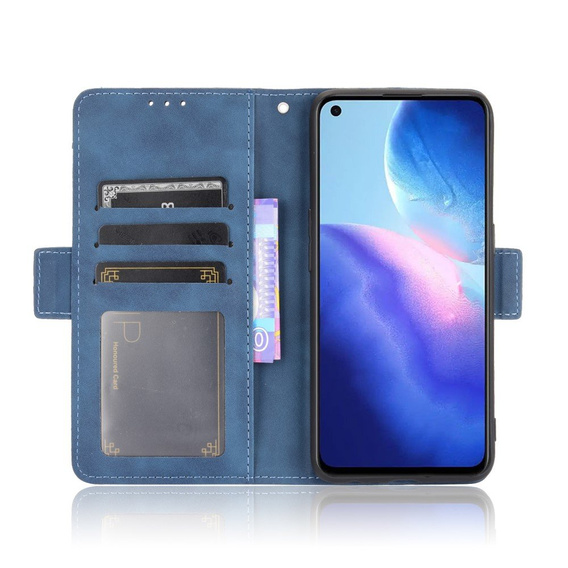 Откидной чехол для Oppo Reno 5 5G, Card Slot, синий