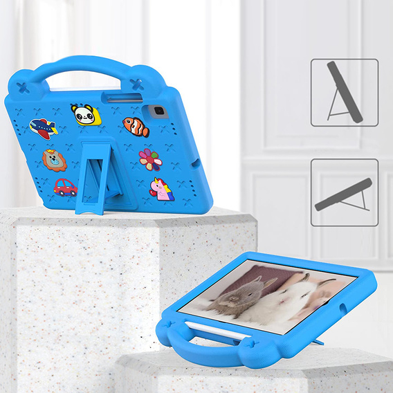 Детский чехол для Samsung Galaxy Tab S6 Lite 10.4 2020/2022 / Tab A7 2020 T500 / T505 / Tab S6 T860/T865, Cute Patterns, с подставкой, синий