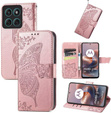 Чохол-книжка для Motorola Moto G86 5G, Butterfly, рожевий rose gold