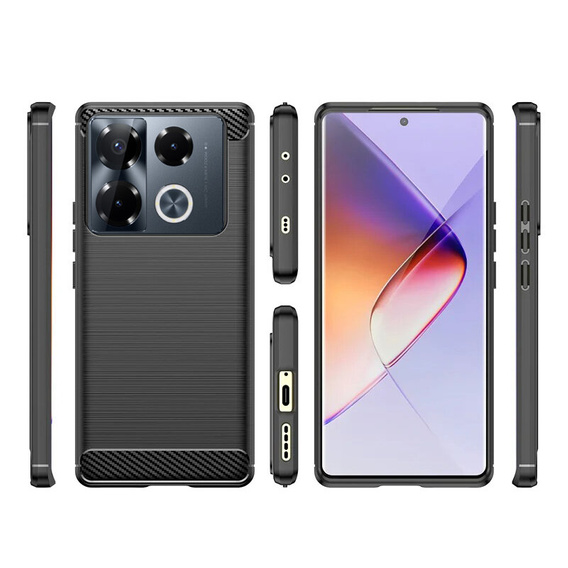 Чoхол до Infinix Note 40 Pro Plus, Carbon, чорний