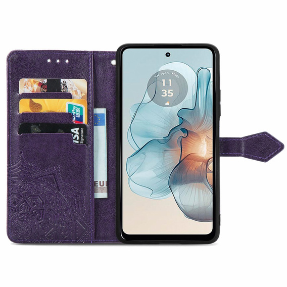 Чохол-книжка для Motorola Moto G24 / G24 Power / G04, Mandala, фіолетовий
