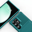 Чехол для Samsung Galaxy S24 Ultra, Card Holder Kickstand, зелёный