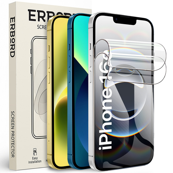 2x Гідрогелева плівка для iPhone 15 Pro Max, ERBORD Hydrogel Foil