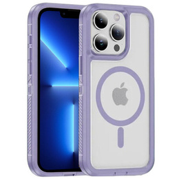 Чехол с рамкой для iPhone 13 Pro, для MagSafe, прозрачный / фиолетовый
