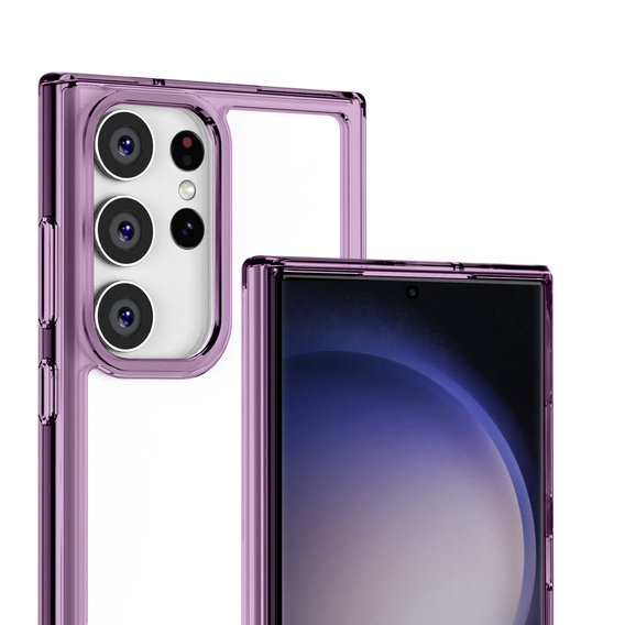 Чехол до Samsung Galaxy S23 Ultra, Fusion Hybrid, прозрачный / фиолетовый