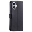 Чохол-сумка для iPhone 16 Plus, Rhombus Crossbody Leather, чорний