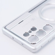 Магнітний чохол для Samsung Galaxy S23 Ultra 5G, Aroma Hybrid, сріблястий
