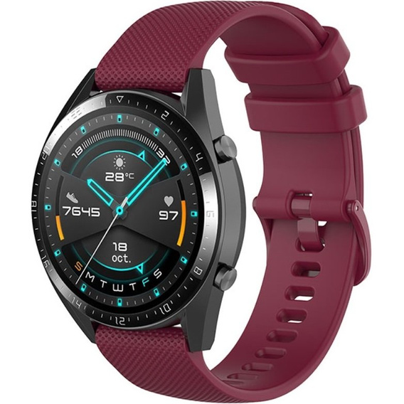Силиконовый ремешок до Huawei Watch GT Runner / GT 3 46mm, Wine Red