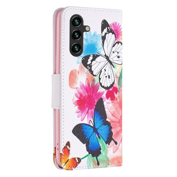 Откидной чехол для Samsung Galaxy A35 5G, Wallet, Butterflies белый