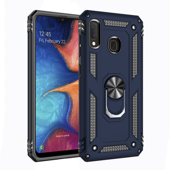 Бронированный Чехол до Samsung Galaxy A20E, Nox Case Ring, синий