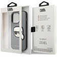 Чехол Karl Lagerfeld до iPhone 14 Pro Max, Saffiano Karl's Head Patch, серебряный