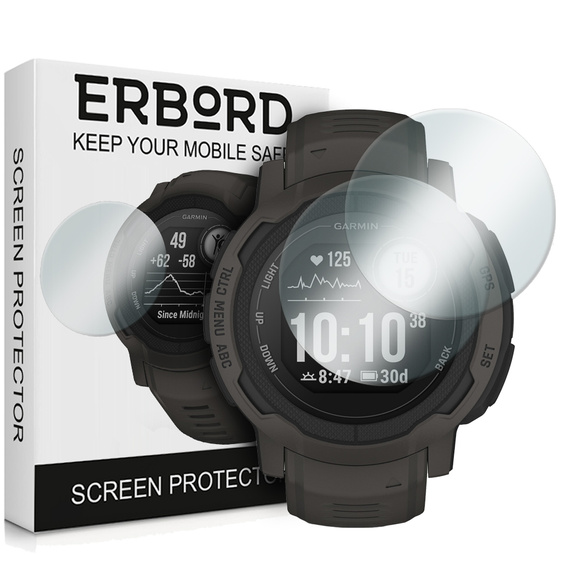 Захисне скло 2х Erbord для дисплею смарт годинника Garmin Instinct 2