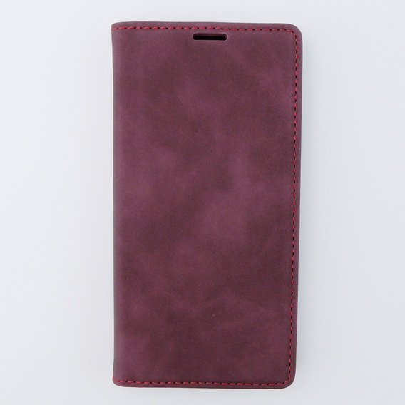 Чохол для iPhone 15, ERBORD Vintage, гаманець з клапаном, червоний