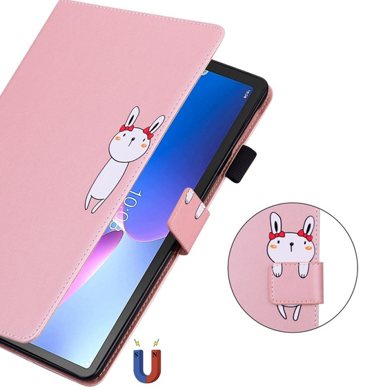 Чехол для Lenovo Tab M10 Plus 10.6 Gen 3, с клапаном, animal, розовый