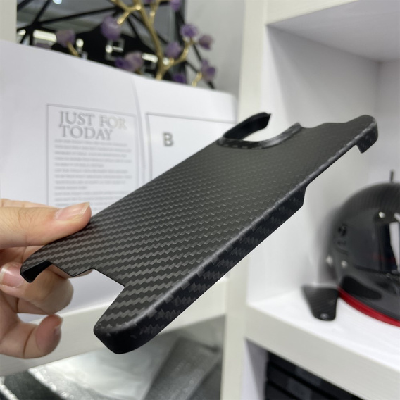 Чохол для iPhone 15 Pro Max, Carbon Fiber, матовий чорний