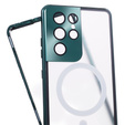 Магнітний чохол Dual Glass MagSafe для Samsung Galaxy S21 Ultra, зелений