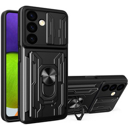 Бронированный чехол для Samsung Galaxy S24, Camera Slide Card Slot, чёрный