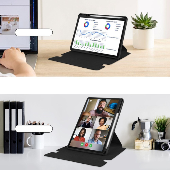 Чехол клавиатура для Lenovo Tab M11, Rotary 360° Leather, чёрный
