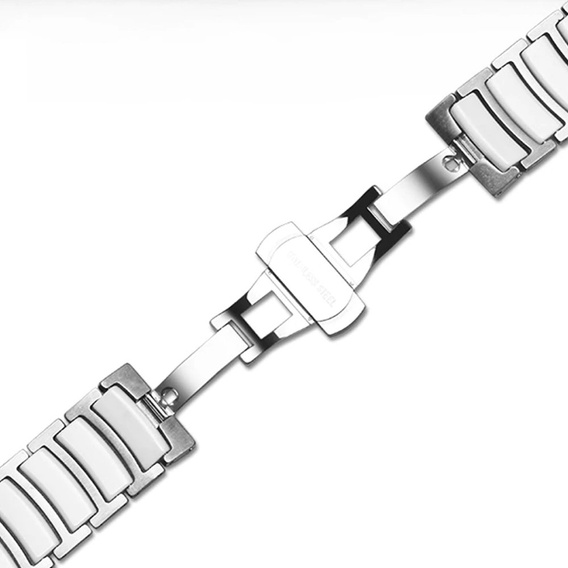 Браслет Stainless до Apple Watch 1/2/3/4/5/6/7/SE 42/44MM - Rose Gold/White