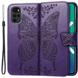 Чохол-книжка для Motorola Moto G22, Butterfly, фіолетовий