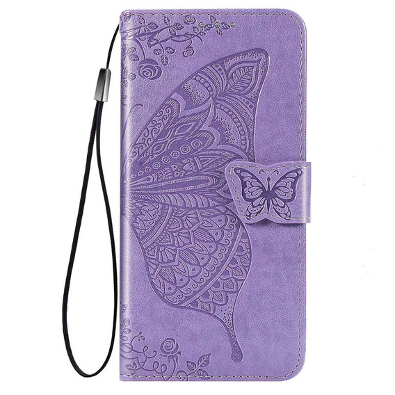 Откидной чехол для Samsung Galaxy M33, Butterfly, фиолетовый