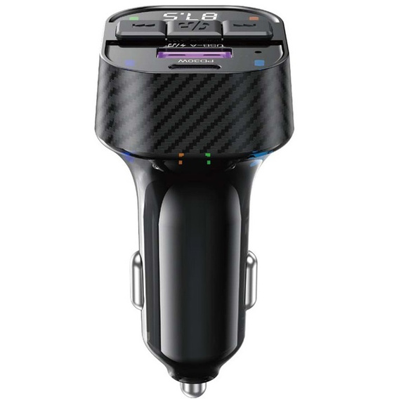 Baseus S13 Аітомобільний зарядний пристрій  2-Port USB + Transmiter FM - Black