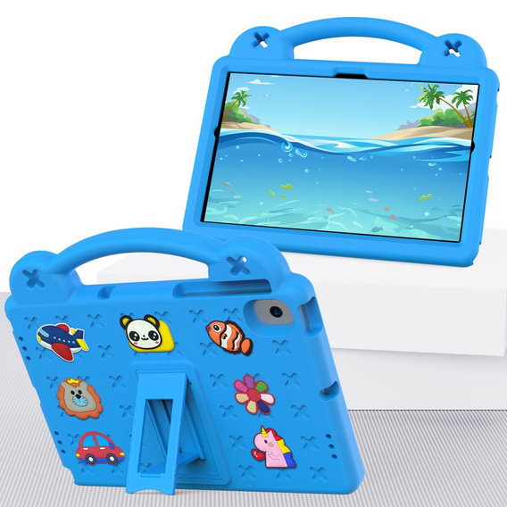 Детский чехол для Lenovo M10 X306 2 Gen / M10 Plus TB-X606 10.3 / Samsung Tab A 10.1 T510/515 / K10 X6C6, Cute Patterns, с подставкой, синий
