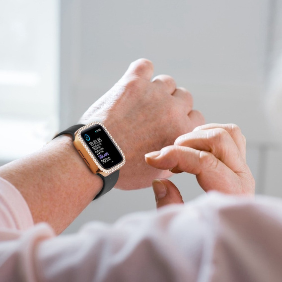 2в1 чехол и защитное стекло для часов Apple Watch 4/5/6/SE 44mm, Gold