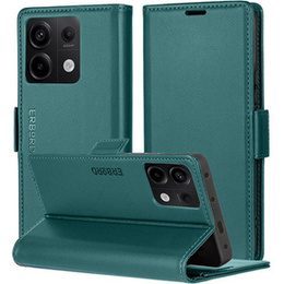 Чохол для Xiaomi Redmi Note 13 Pro 5G, ERBORD Glossy Litchi, гаманець з клапаном, зелений
