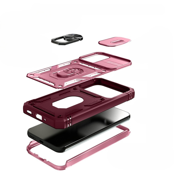 Чехол NOX Camera Slide Samsung Galaxy A54 5G, CamShield Slide, розовый / бордовый
