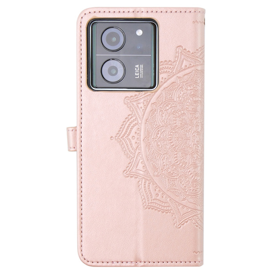 Чохол-книжка для Xiaomi 13T / 13T Pro, Mandala, рожевий rose gold