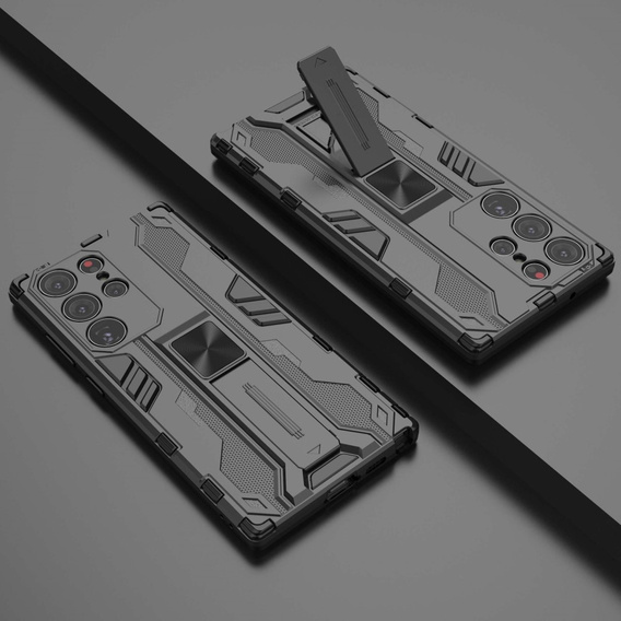 Чехол до Samsung Galaxy S23 Ultra, Military kickstand, чёрный
