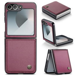 Чехол для Samsung Galaxy Z Flip7 FE / Z Flip6, CASEME Litchi Leather, красный