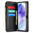 Чехол CASEME для Samsung Galaxy A55 5G, RFID Leather Wallet, с плечевым ремнем, чёрный