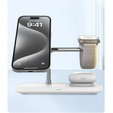 Индуктивное зарядное устройство Qi2 3in1 15 Вт для iPhone / Apple Watch / Airpods / Galaxy / Galaxy Watch / Galaxy Buds, белый