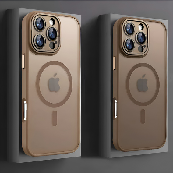 Чехол для iPhone 16 Pro, для MagSafe, ERBORD Matt Case, desert titanium + стекло для экрана