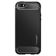 Чехол Spigen до iPhone 5 5S SE, Rugged Armor, чёрный