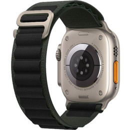 Нейлоновый ремешок до Apple Watch 1/2/3/4/5/6/7/8/SE/ULTRA 42/44/45/49 MM, Black / Green