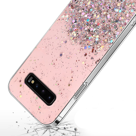 Чехол до Samsung Galaxy S10 Plus, Glittery, розовый