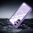 Чохол для Samsung Galaxy S25, Shockproof, зі склом, для MagSafe, фіолетовий