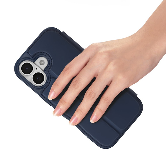 Чехол Dux Ducis для iPhone 17, Skin Pro, с клапаном, со слотом для карт, темно-синий
