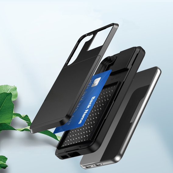 Чехол до Samsung Galaxy S23, Sliding Card Holder, чёрный