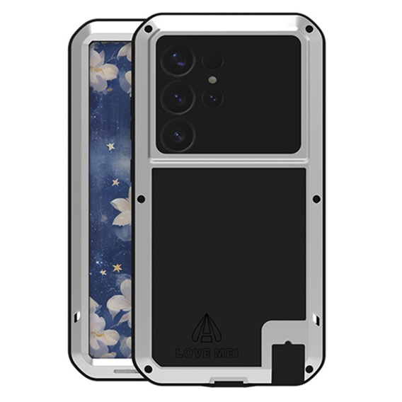 Чехол Love Mei до Samsung Galaxy S25 Ultra, armored with glass, серый