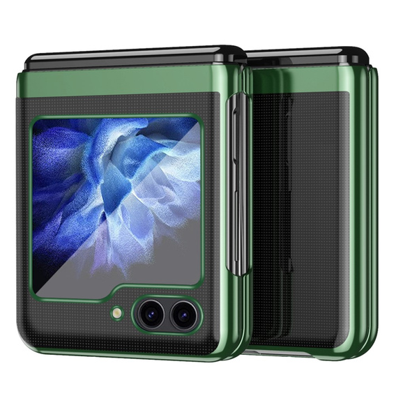 Чехол для Samsung Galaxy Z Flip7 FE / Z Flip6, PC Case, прозрачный / зеленый