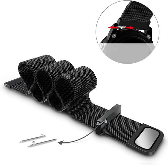 Milanese Браслет для годинників 20mm, Black