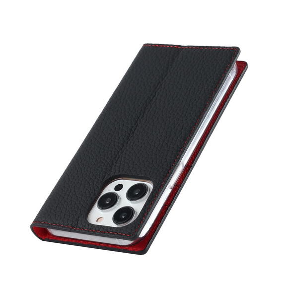 Откидной чехол для iPhone 14 Pro Max, Litchi Skin Grain, чёрный