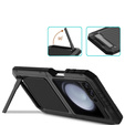 Бронированный чехол для Samsung Galaxy Z Flip 4 5G, алюминий, с подставкой, черный